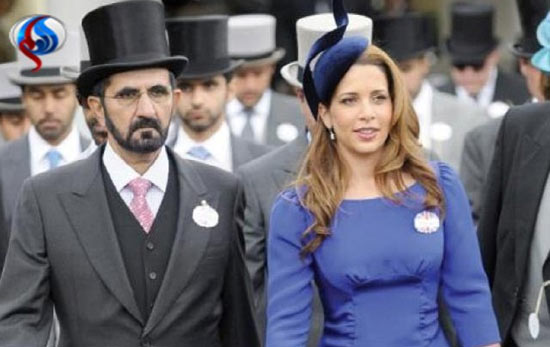 حاكم دبی و همسرش در يك مسابقه اسبدوانی